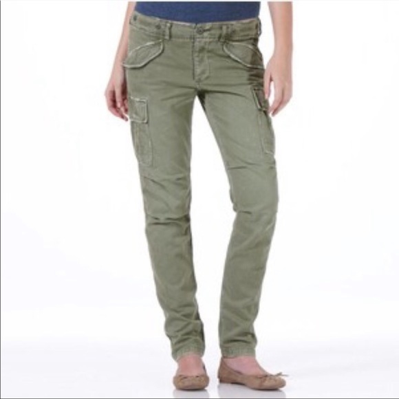 American Eagle Outfitters Pants - American Eagle Skinny Slouch Green Cargo Pants